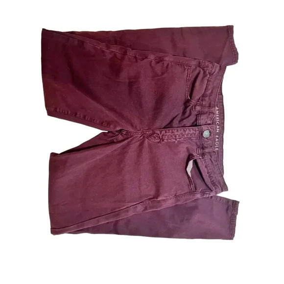 AMERICAN EAGLE HIGH RISE JEGGING STRETCH MAROON WOMENS SIZE 6 - Picture 1 of 7